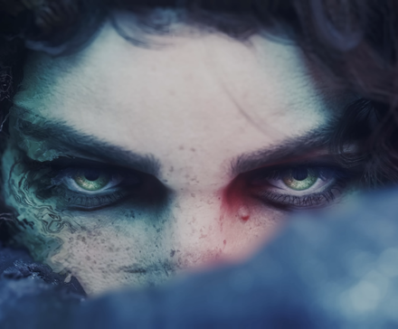 a close up of maelle in clair obscur expedition 33.