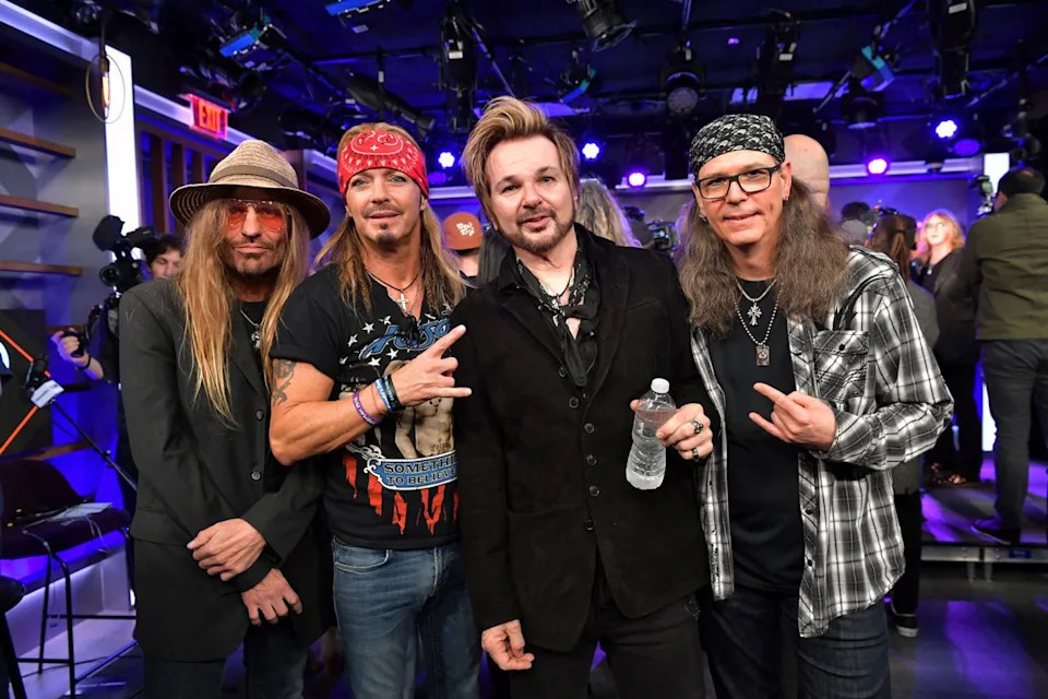 Emma McIntyre/Getty C.C. DeVille, Bret Michaels, Rikki Rockett, and Bobby Dall of Poison in Los Angeles in December 2019