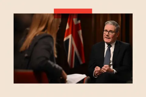 Sir Keir Starmer being interviewed by Laura Kuenssberg