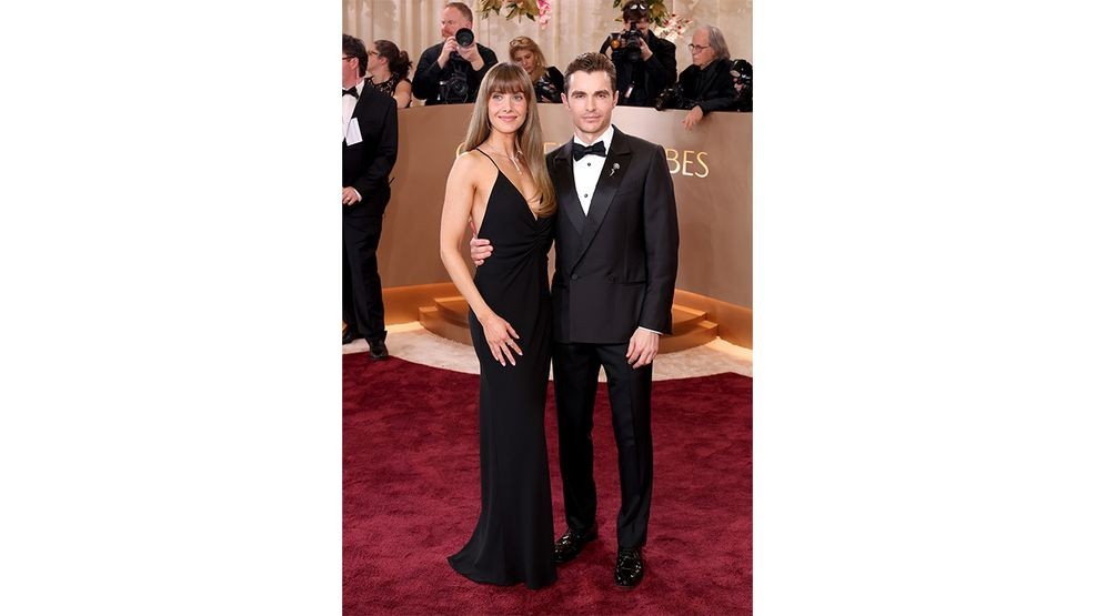 BEVERLY HILLS, CALIFORNIA - JANUARY 11: (FOR EDITORIAL USE ONLY) (L-R) Alison Brie and Dave Franco attend the 83rd Annual Golden Globe Awards at The Beverly Hilton on January 11, 2026 in Beverly Hills, California. (Photo by Monica Schipper/Getty Images)