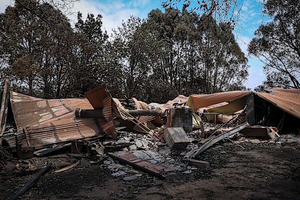 Th aftermath of the bushfire in Ruffy. 