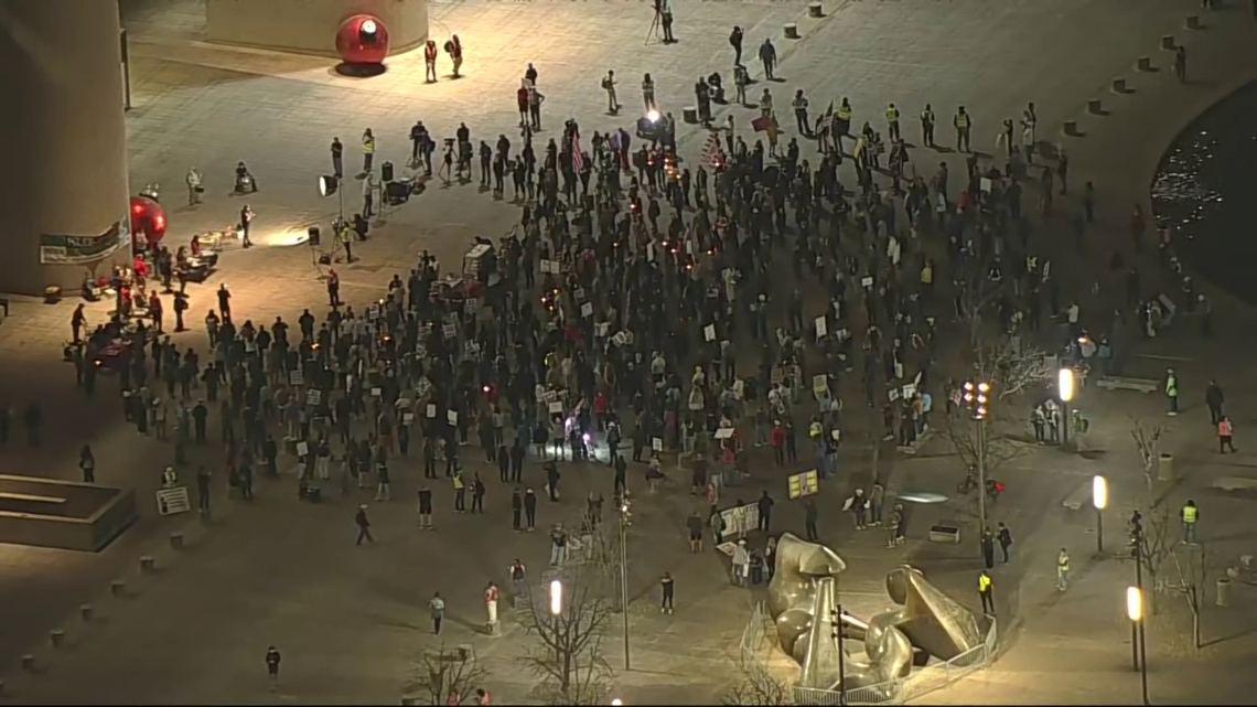 Protest in Downtown Dallas over fatal ICE shooting in Minneapolis