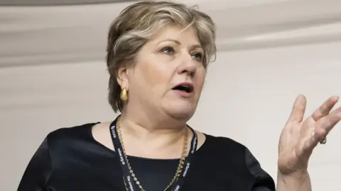 Getty Images  Chair of the Foreign affairs select committee Emily Thornberry addresses delegates at the Labour Movement for Europes rally at Labours Party Conference 2024 at ACC Liverpool on September 22, 2024 in Liverpool, England. 