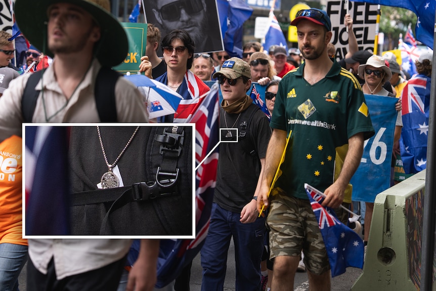 Black Sun symbol on necklace