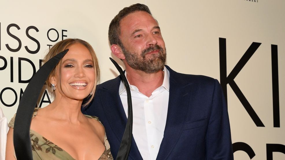 NEW YORK, NEW YORK - OCTOBER 06: (L-R) Jennifer Lopez and Ben Affleck attend the "Kiss Of The Spider Woman" New York Screening on October 06, 2025 in New York City. (Photo by Slaven Vlasic/Getty Images)