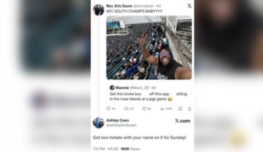 Jaguars fan's loyalty earns surprise tickets from Coach's wife after social media exchange