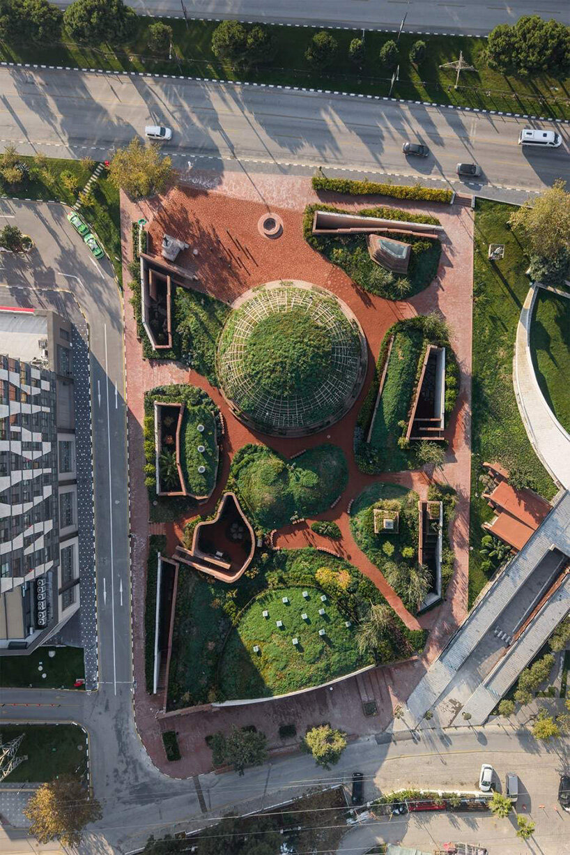 earth-covered domes and brick vaults shape liberation museum of manisa in turkey