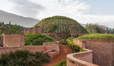 earth-covered domes shape liberation museum of manisa in turkey