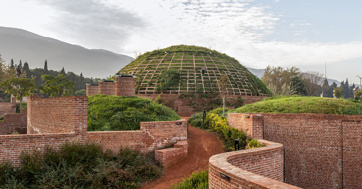 earth-covered domes shape liberation museum of manisa in turkey