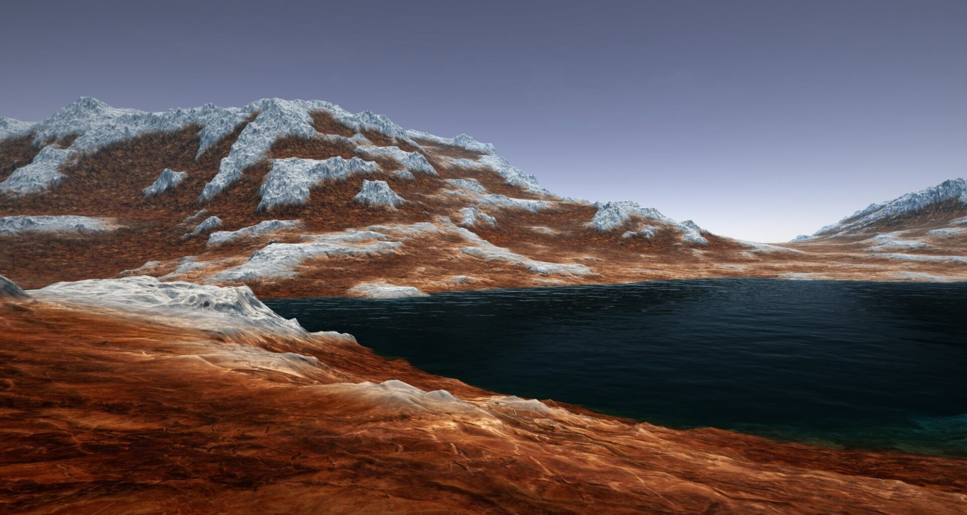 Extremely Detailed And Realistic High Resolution 3d Illustration Of A Mars Like Planet With Water