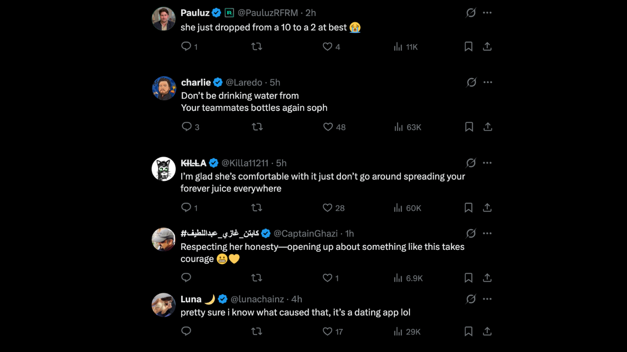 Image via BrickCenter/X (screengrab) Fans react to Sophie Cunningham's herpes claims