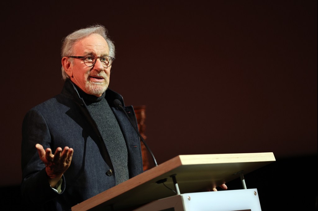 Filmaker Steven Spielberg attends a press preview of "Jaws: The Exhibition" in Los Angeles, Calif. on Sept. 10, 20265.