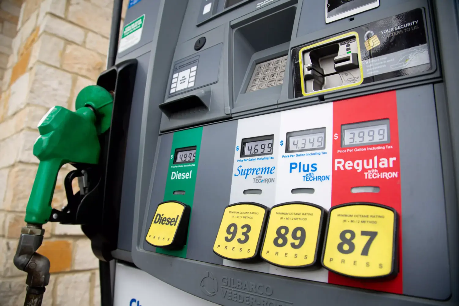 FILE — A Chevron gas station pump in Austin on March 14, 2022.