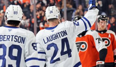 Laughton scores in return to Philadelphia as Maple Leafs top Flyers on Cowan's goal in OT