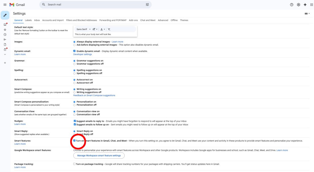 Settings highlighted in red in a screenshot.