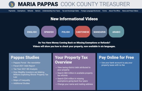Cook County Treasurer Maria Pappas website