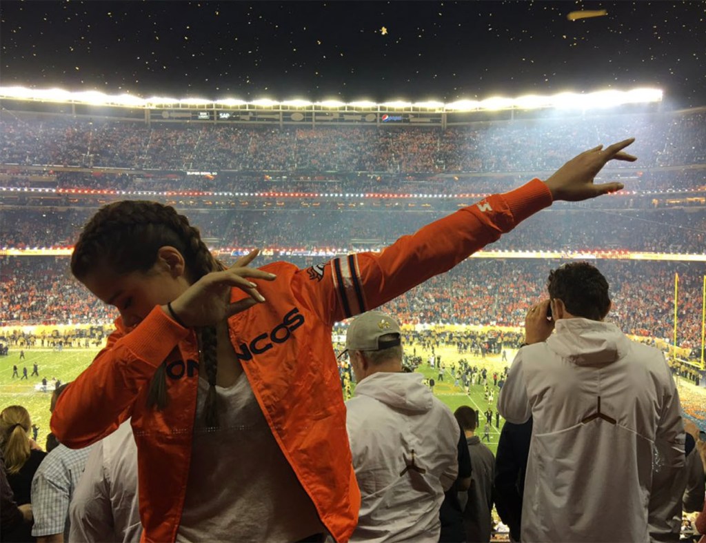 Hailee Steinfeld gets trolled for a resurfaced photo of her sporting a Denver Broncos jacket at Super Bowl 50 in 2016, which saw the Broncos defeat the Carolina Panthers at Levi’s Stadium in Santa Clara, California.