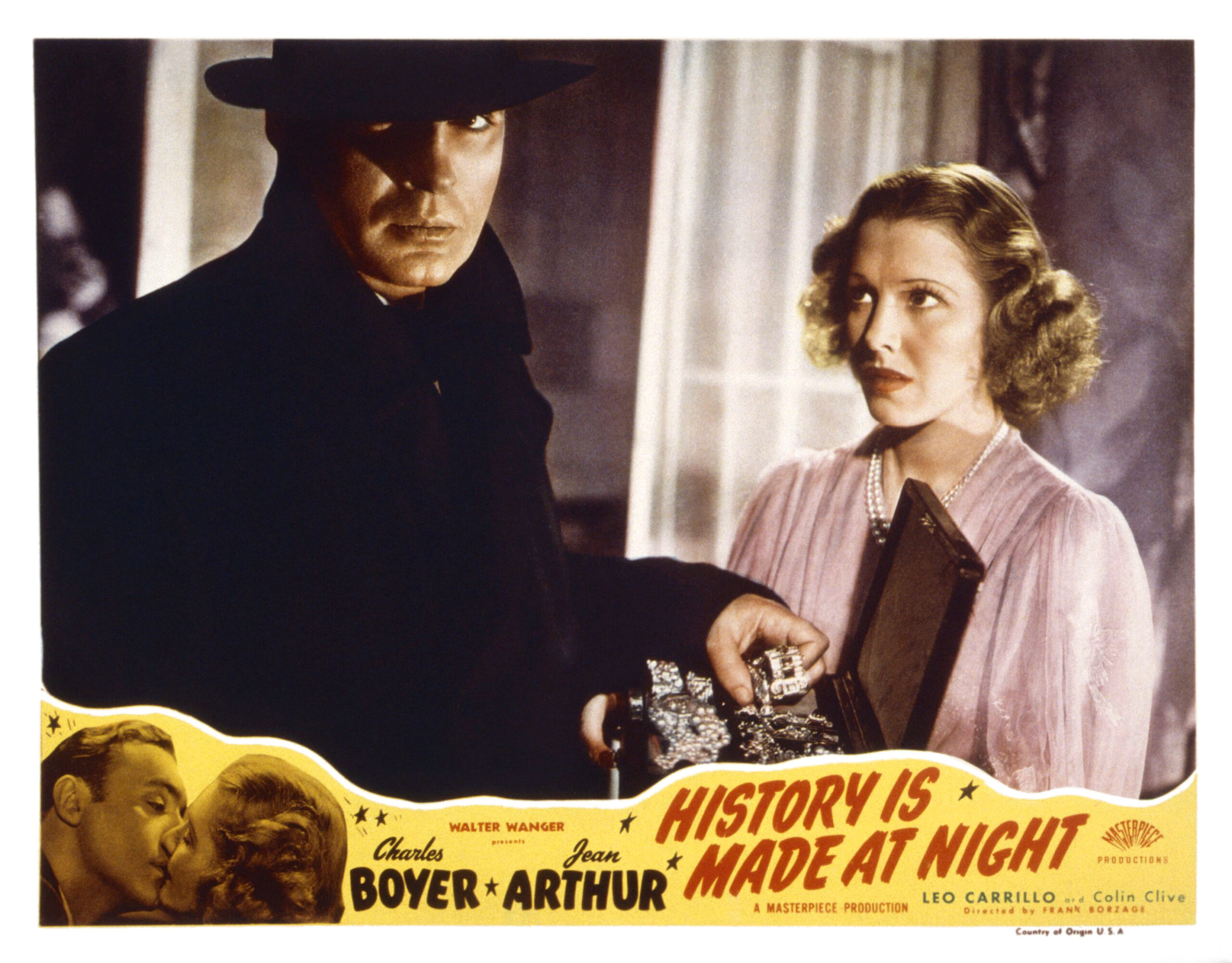 HISTORY IS MADE AT NIGHT, US lobbycard, from left: Charles Boyer, Jean Arthur, 1937