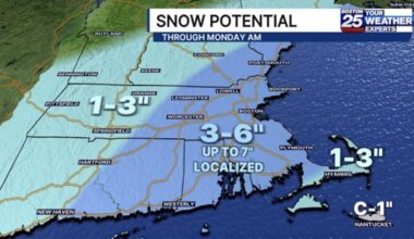 New snow map shows updated chance of snowstorm – Boston 25 News