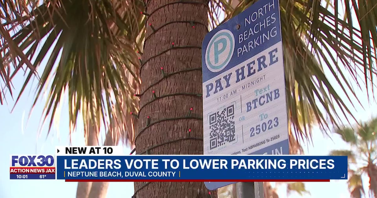 Neptune Beach leaders lower Beaches Town Center parking rates after recent increase – Action News Jax