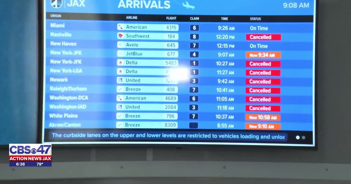 Travelers face flight cancellations and delays at JIA as winter weather hits many states – Action News Jax