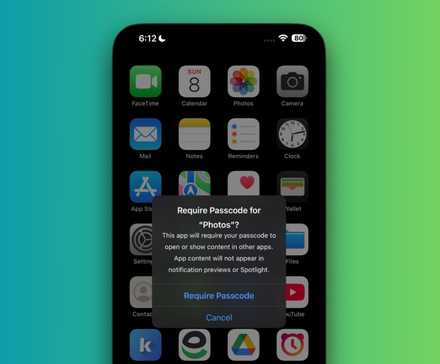 iPhone displaying a prompt to hide the Photos app
