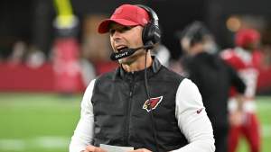 Arizona Cardinals head coach Jonathan Gannon on the sideline in a game against the Jacksonville Jaguars at State Farm Stadium.