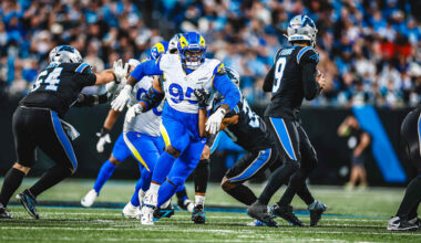 Poona Ford sacks Bryce Young - Los Angeles Rams Highlights