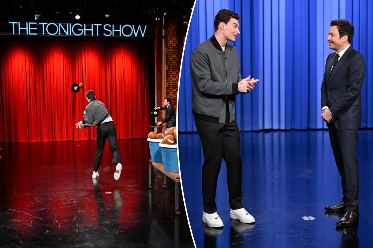 Fernando Mendoza cuts it up with Jimmy Fallon and shows off his arm