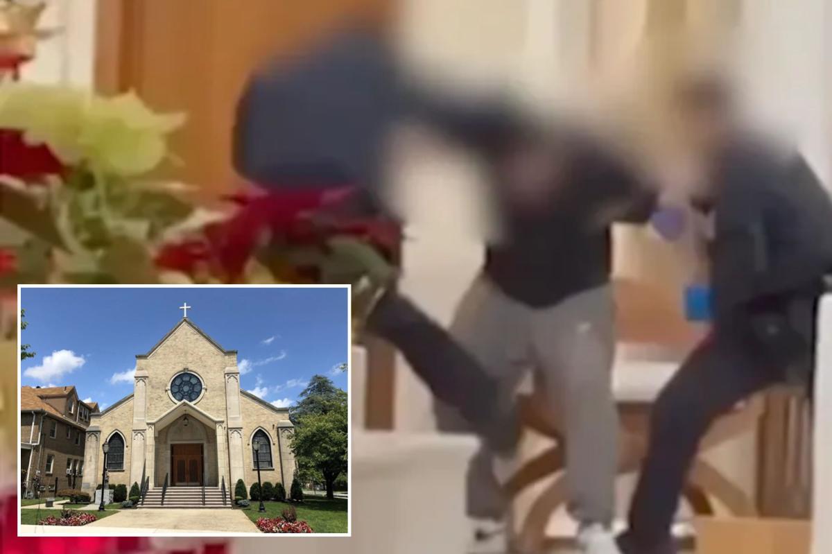 Wild moment cops Tase crazed man in NYC church during morning Mass