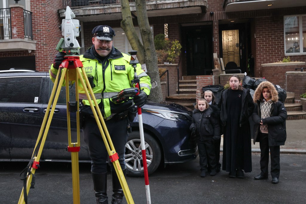 NYPD Highway patrol officer conducting an investigation into a child struck by a Hatzolah Ambulance in Brooklyn.