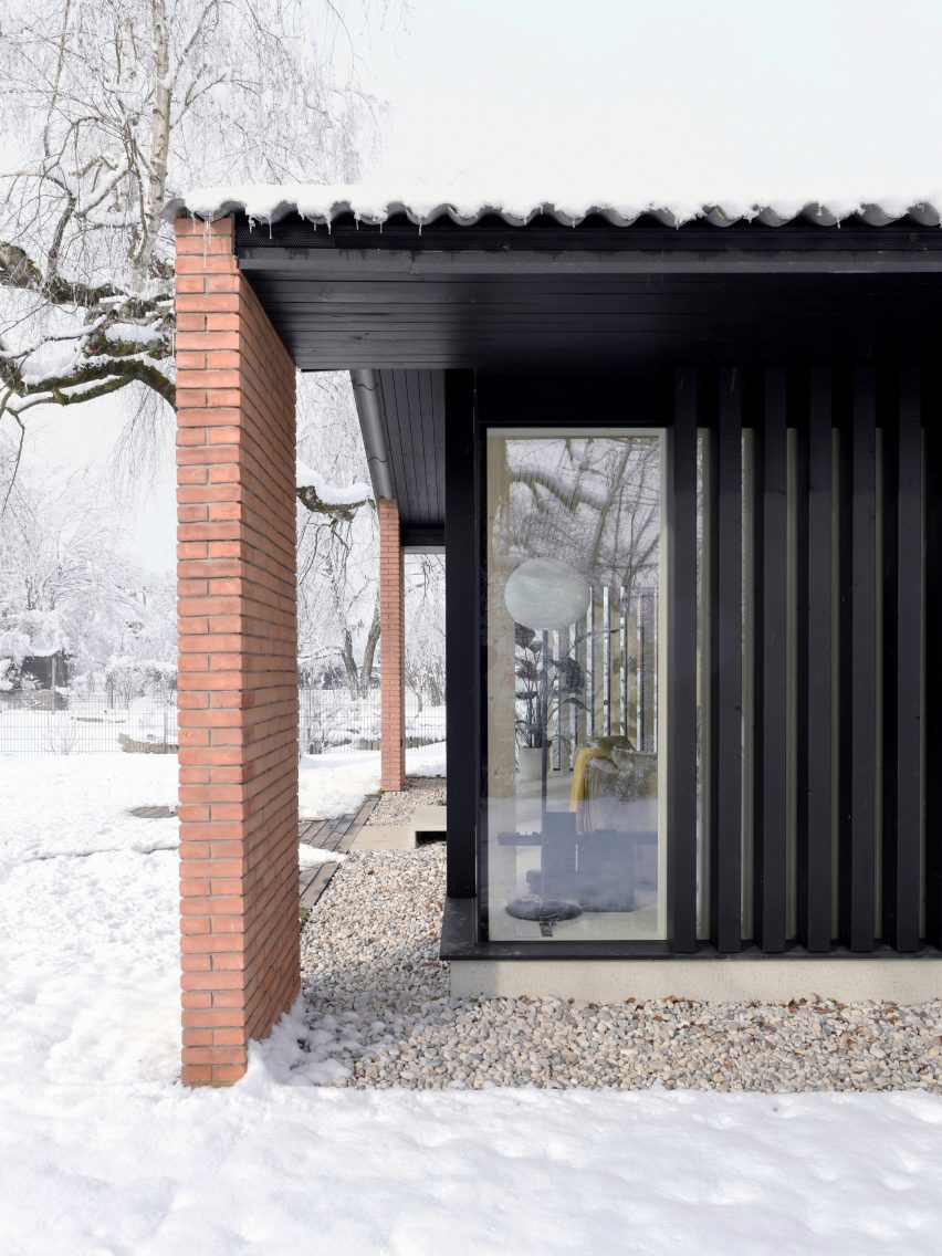 View of extension to House Under the Poplars by OFIS Arhitekti