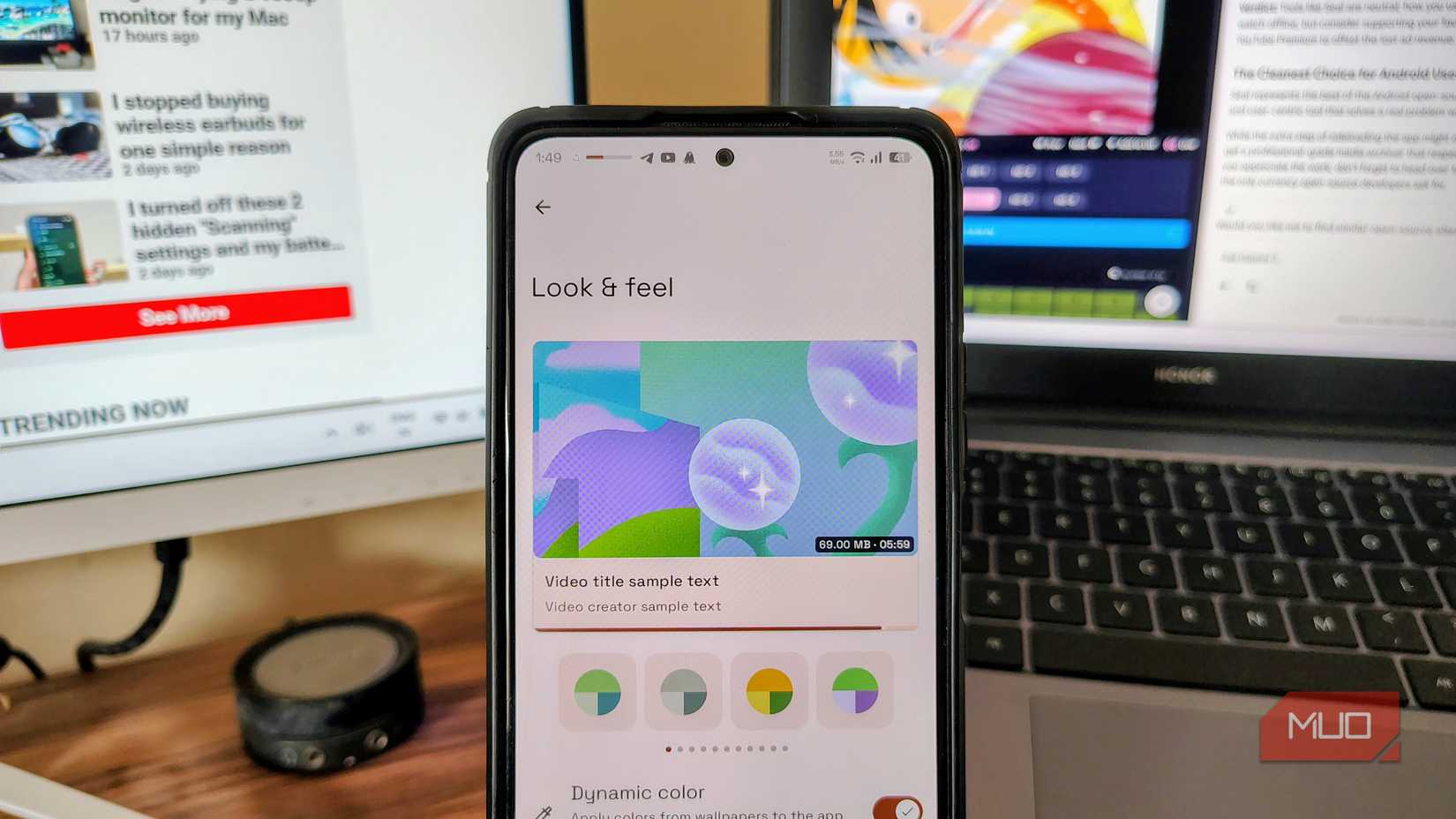 Seal downloader look and feel menu.