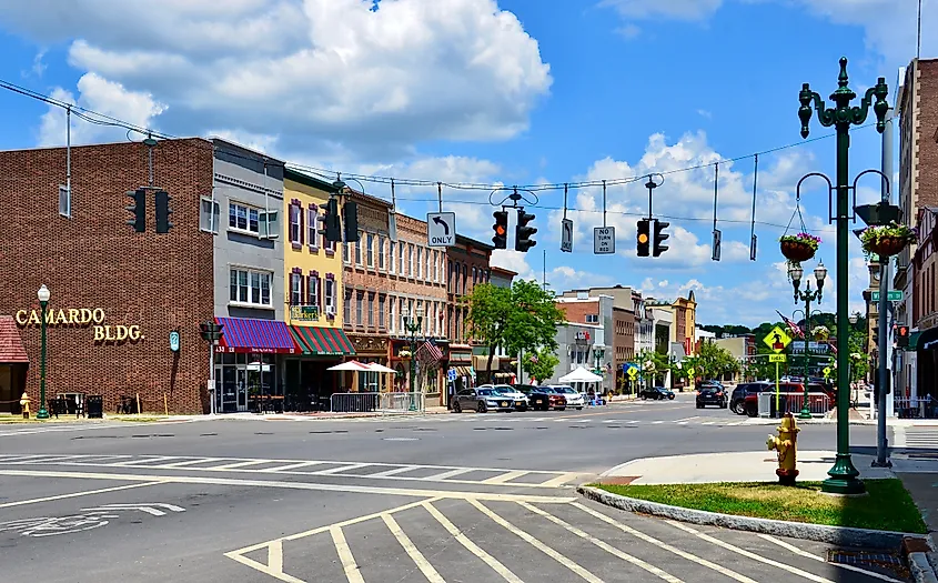 The charming downtown area of Auburn, New York.