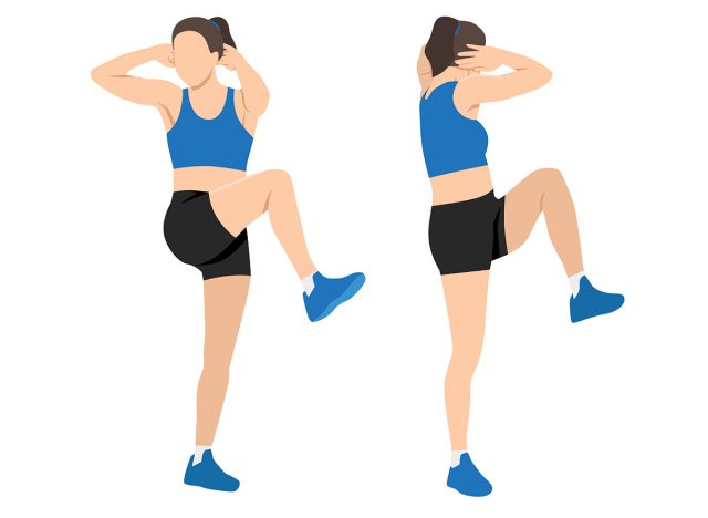 Standing Elbow-to-Knee Pulse