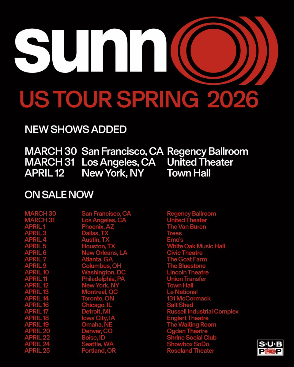 sunn o))) 2026 tour update