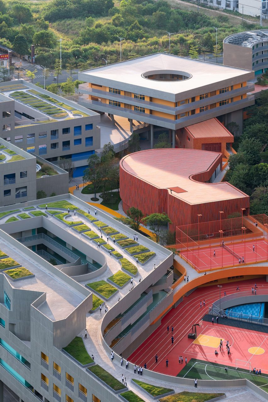 Weilong School with geometric shapes