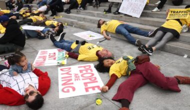 Dozens 'die' downtown to protest 290 traffic deaths in L.A.