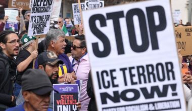 Hundreds march in L.A. calling for ICE to be abolished