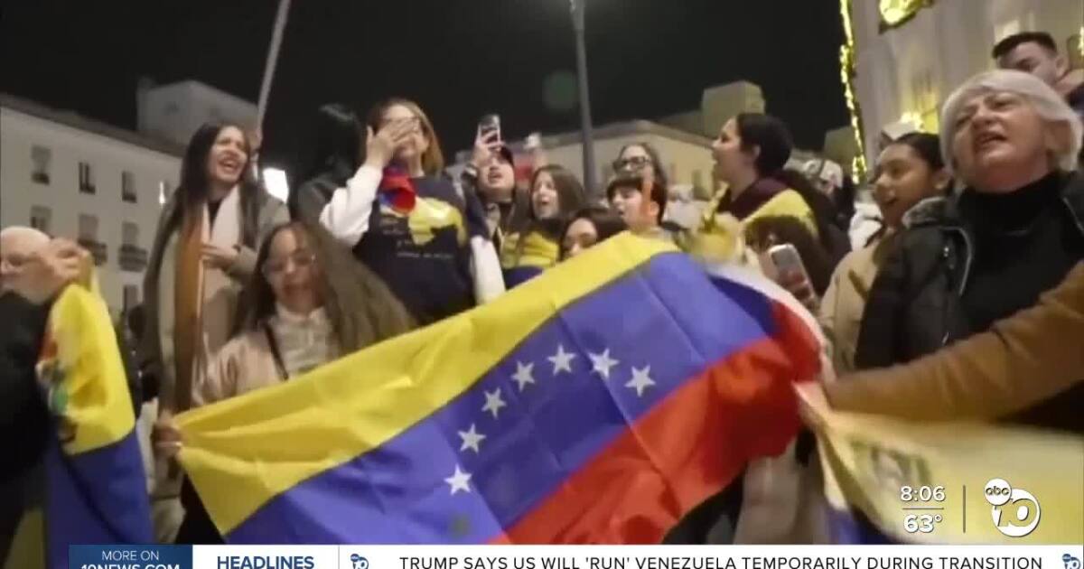 San Diegans rally against U.S. military action in Venezuela, call for peace