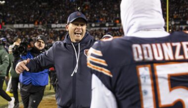Bears coach Ben Johnson's postgame handshakes with Packers coach Matt LaFleur (somehow) keep getting shorter
