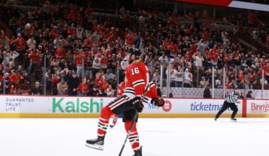 Blackhawks shell Jordan Binnington's Blues to extend winning streak