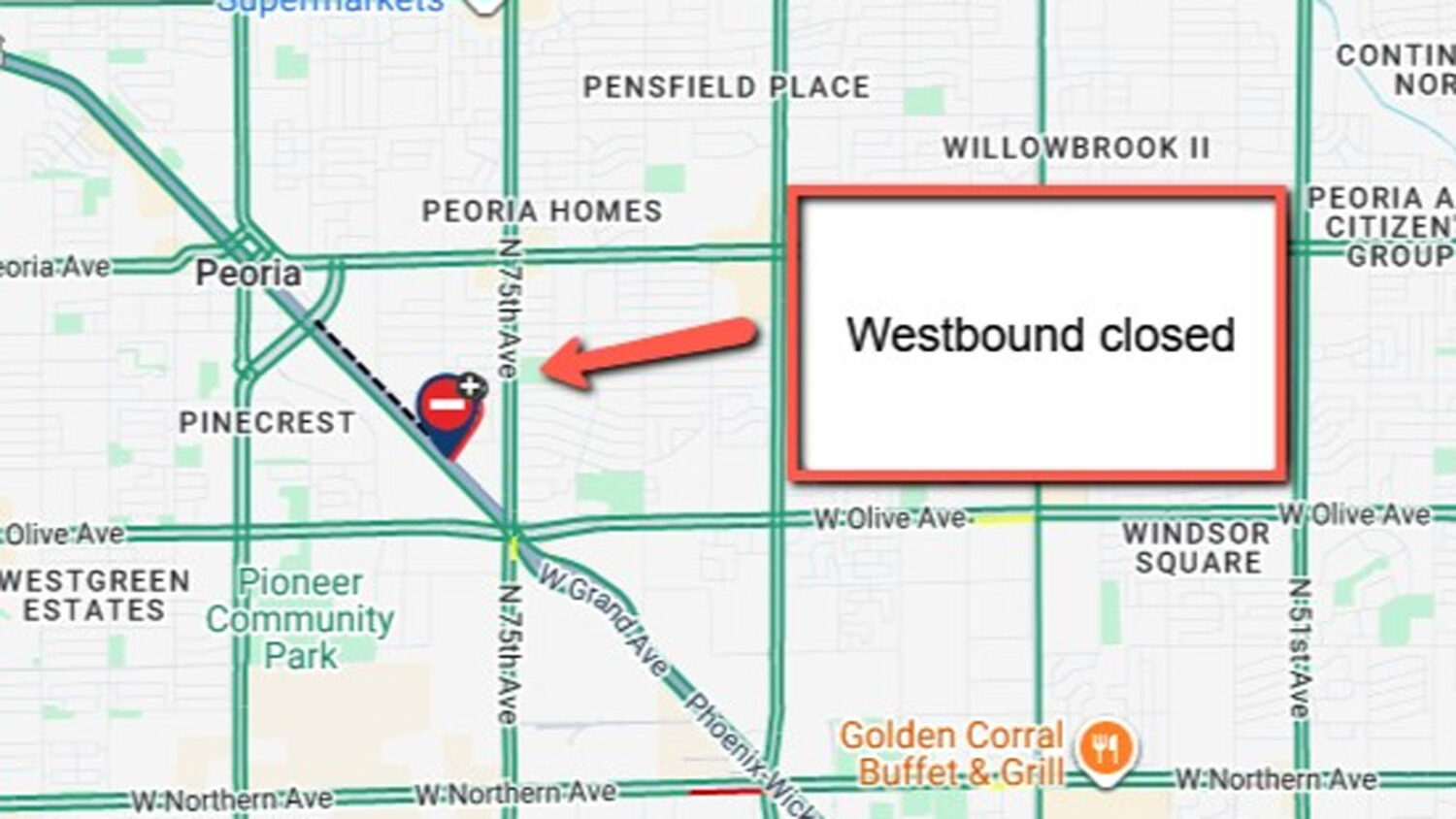 A portion of US 60/Grand Avenue in the West Valley was closed after a collision Thursday morning. (...