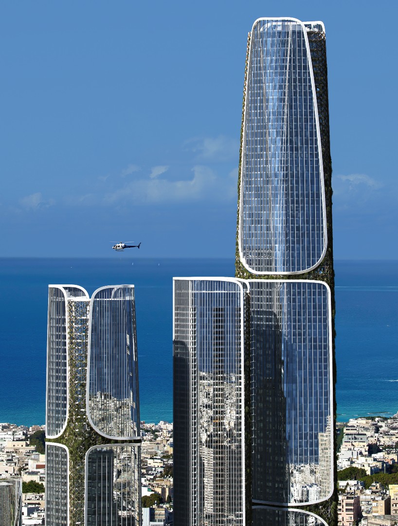 three interconnected towers compose DLF’s vertical city transforming tel aviv skyline