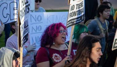 students at a protest
