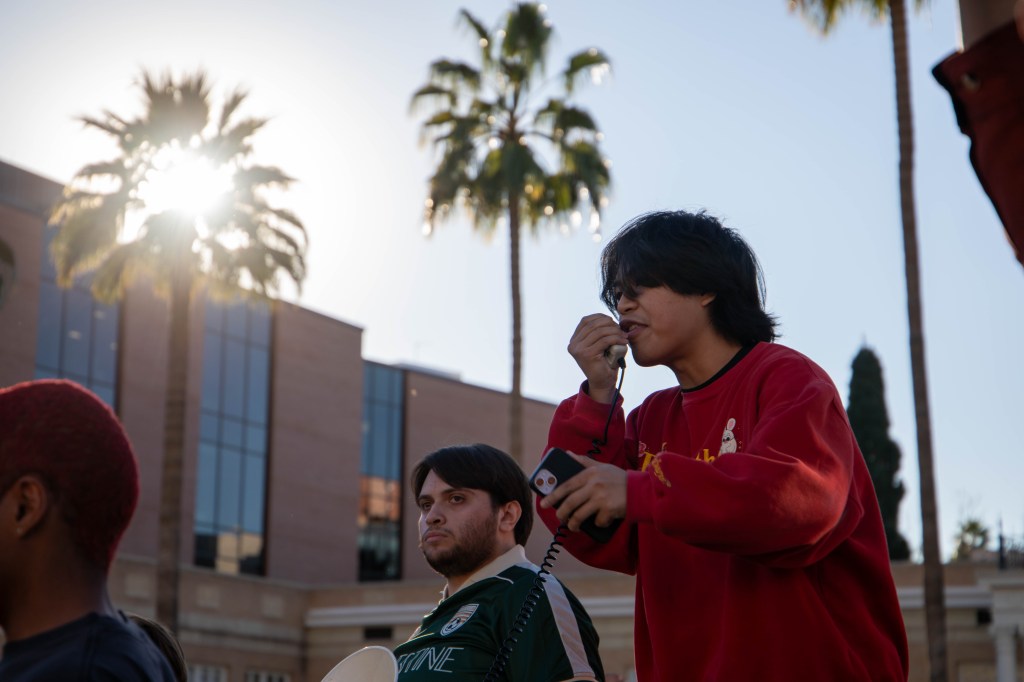 students at a protest