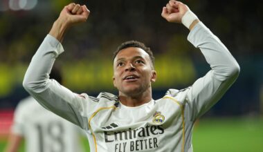 Mbappé's brace at Villarreal lifts Real Madrid into La Liga lead