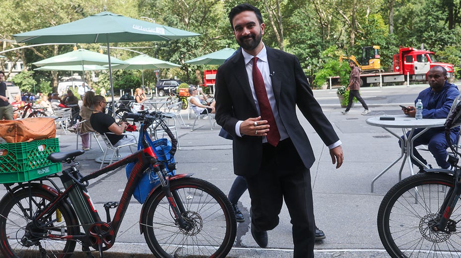 Democratic mayoral nominee for New York City and current state Assemblyman Zohran Mamdani leaving a press conference.