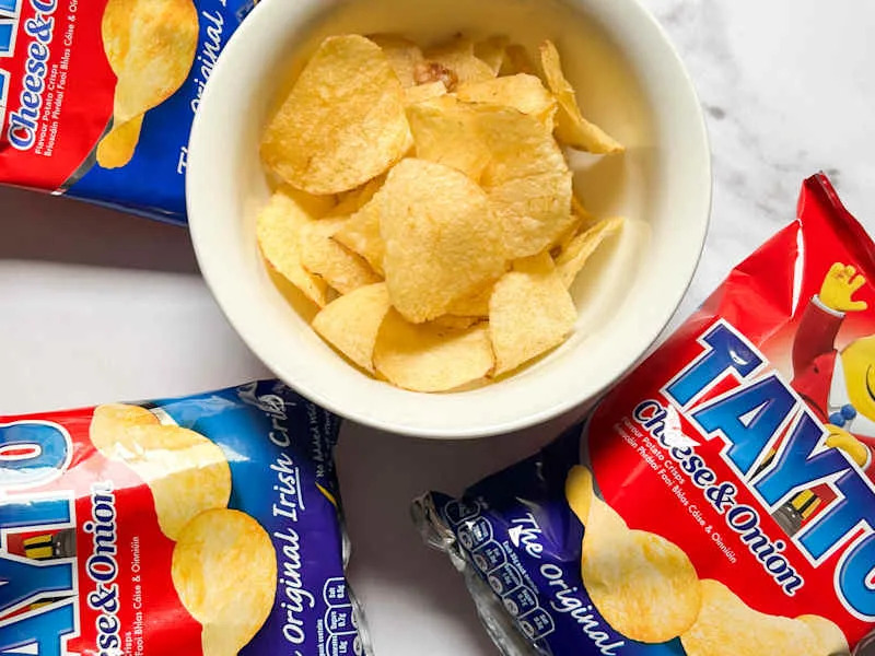Tayto Cheese and Onion flavour crisps from Ireland