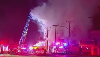 Two‑alarm fire sends massive smoke plume over southeast Fort Worth